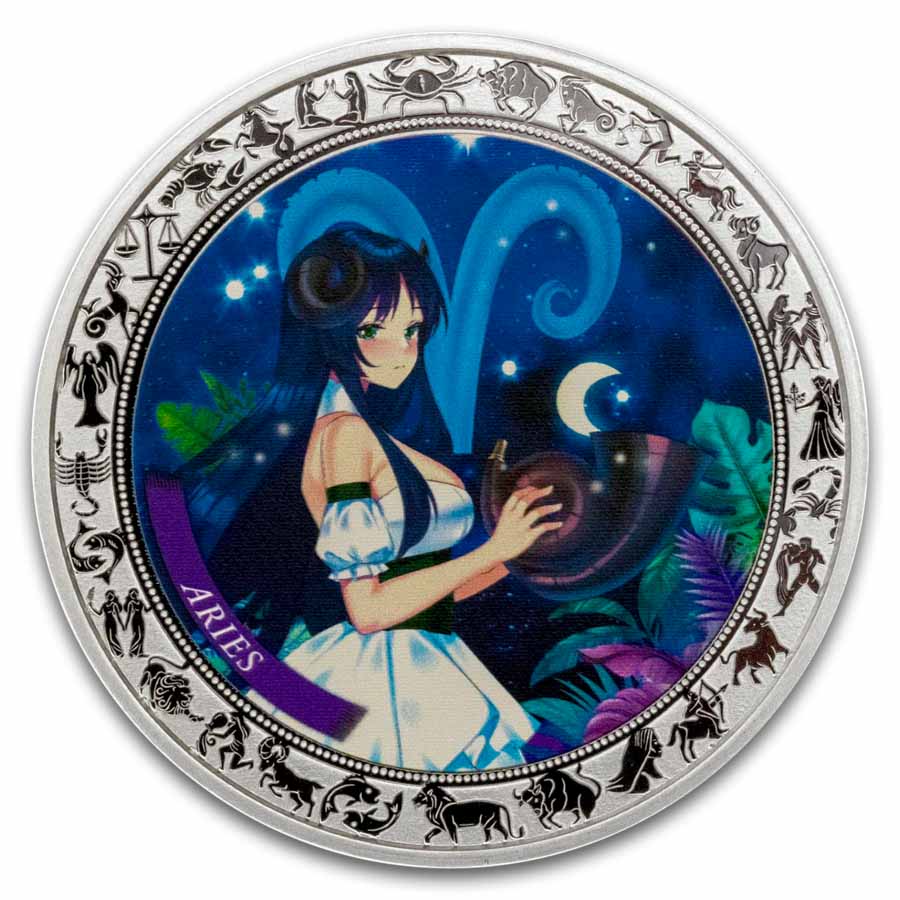 2025 Republic of Ghana 1 oz Silver Anime Zodiac: Aries | eBay